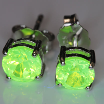 Faceted LuAG stud earrings in sterling silver