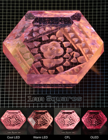 Bubbly Faceted Titanium Sapphire Floral Geometric Hexagon Gemstone