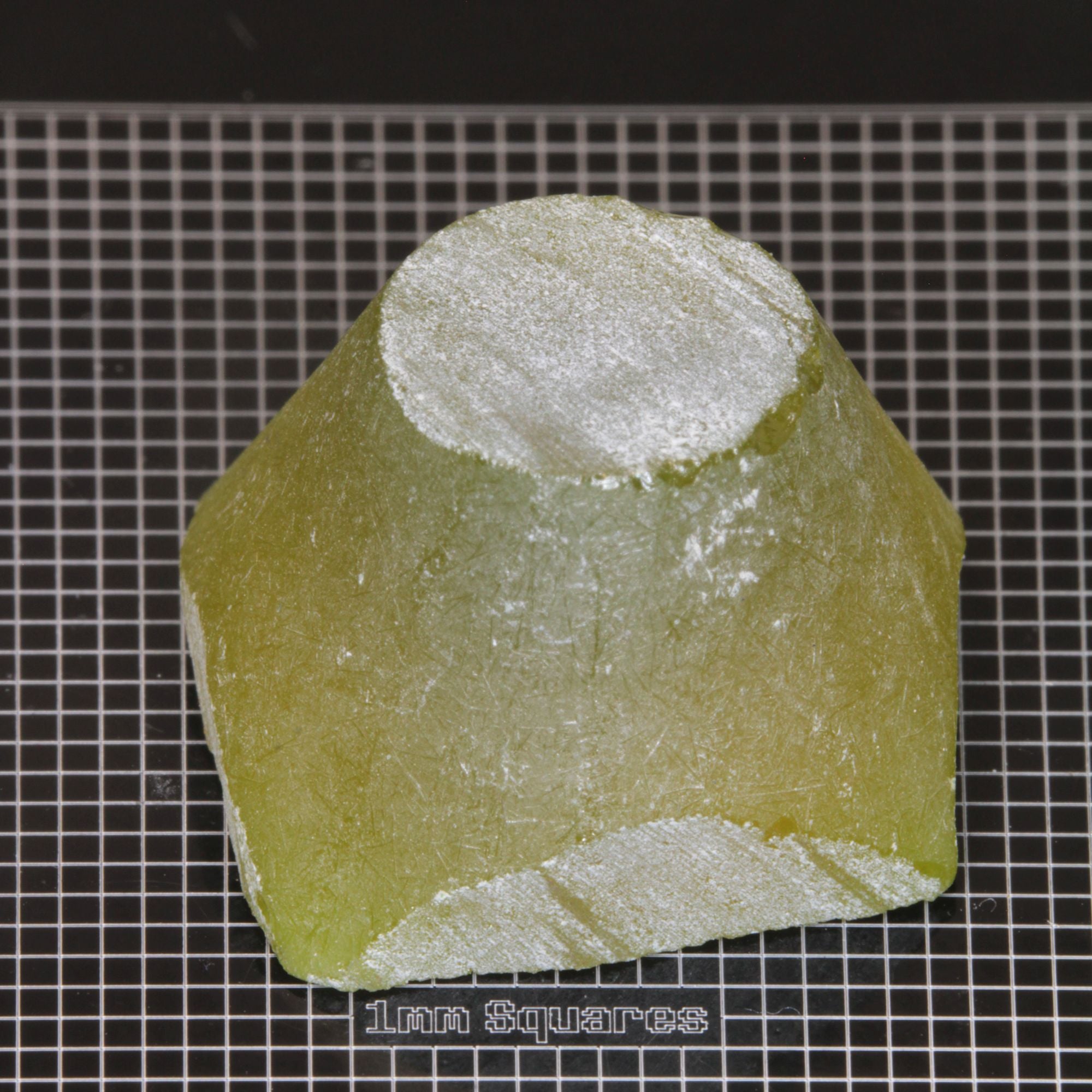 rough Ce/Nd YAG Cone End gemstone sized for USFG single stone competition 2026