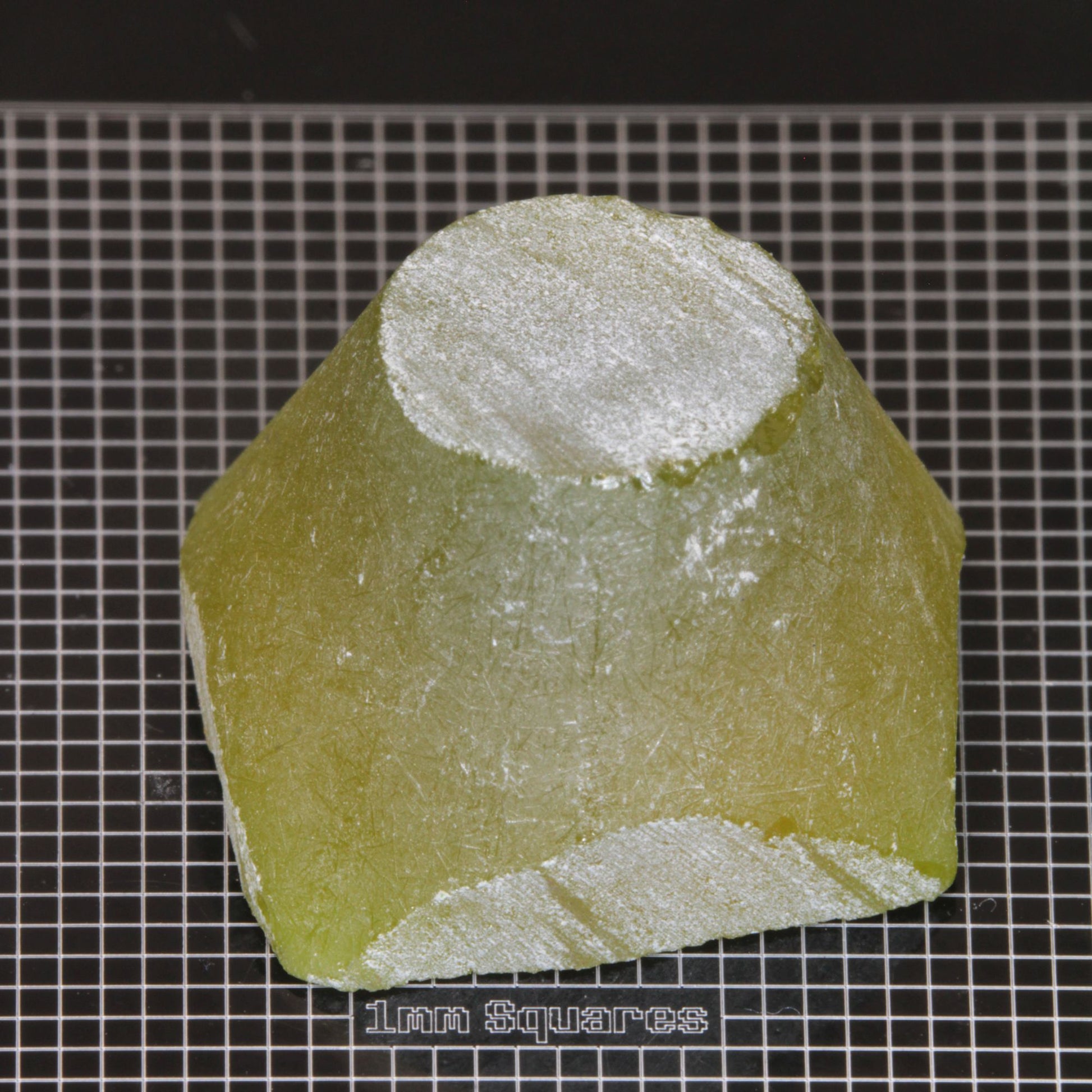 rough Ce/Nd YAG Cone End gemstone sized for USFG single stone competition 2026