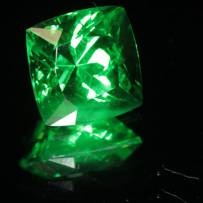 Faceted Vanadium YAG, Vivid Green Laser Garnet, YAG:V