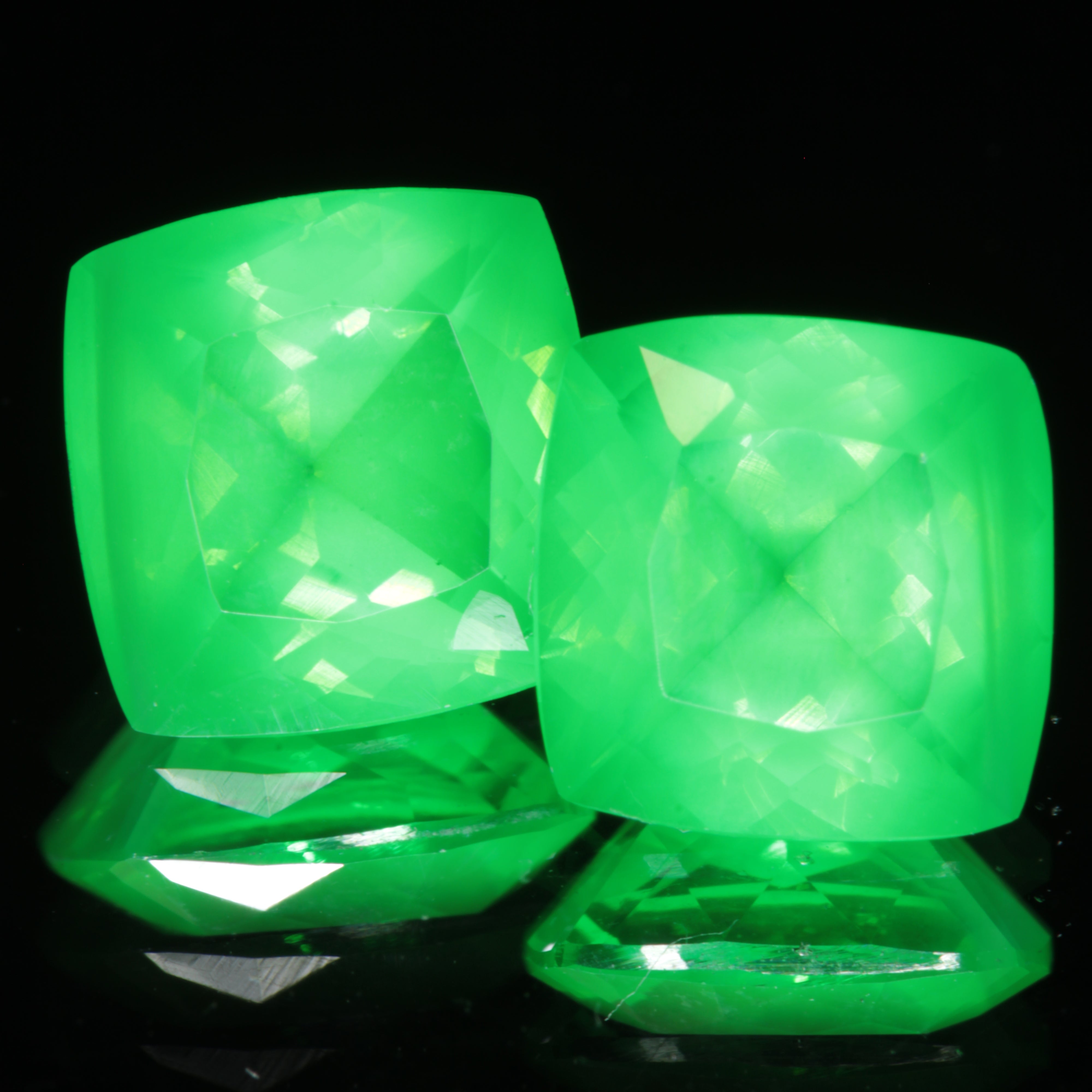 Faceted Vanadium YAG, Vivid Green Laser Garnet, YAG:V