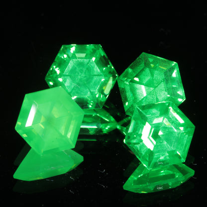 Faceted Vanadium YAG, Vivid Green Laser Garnet, YAG:V