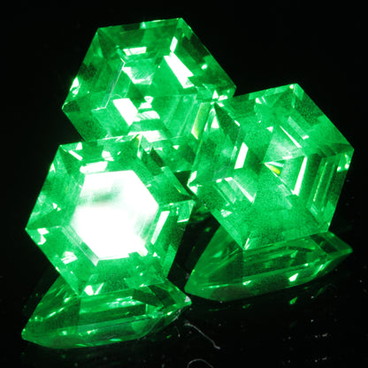 Faceted Vanadium YAG, Vivid Green Laser Garnet, YAG:V