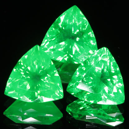 Faceted Vanadium YAG, Vivid Green Laser Garnet, YAG:V