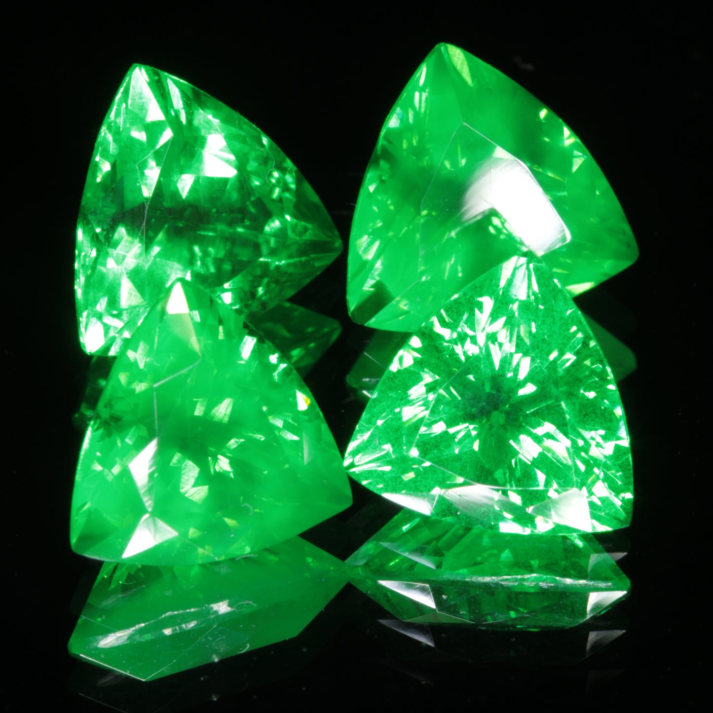 Faceted Vanadium YAG, Vivid Green Laser Garnet, YAG:V