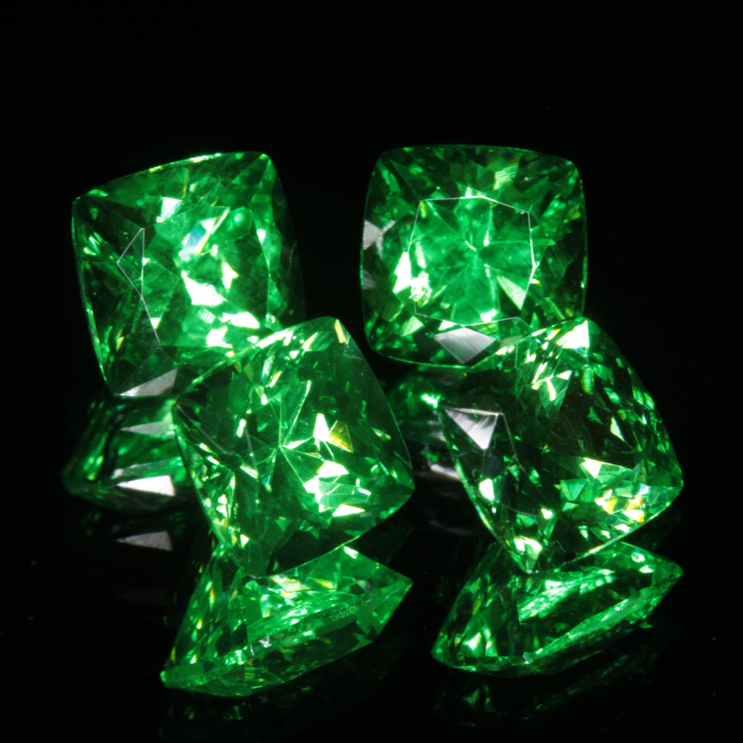 Faceted Vanadium YAG, Vivid Green Laser Garnet, YAG:V