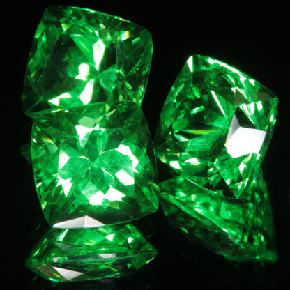 Faceted Vanadium YAG, Vivid Green Laser Garnet, YAG:V
