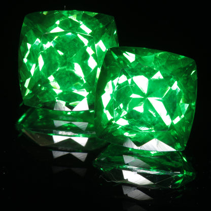 Faceted Vanadium YAG, Vivid Green Laser Garnet, YAG:V