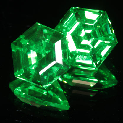 Faceted Vanadium YAG, Vivid Green Laser Garnet, YAG:V