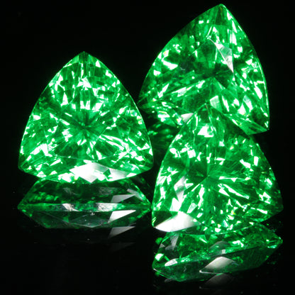 Faceted Vanadium YAG, Vivid Green Laser Garnet, YAG:V