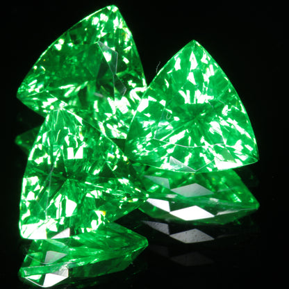 Faceted Vanadium YAG, Vivid Green Laser Garnet, YAG:V