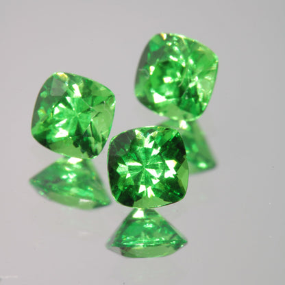 Green CTH:YAG 3mm Cushion faceted lab gemstone