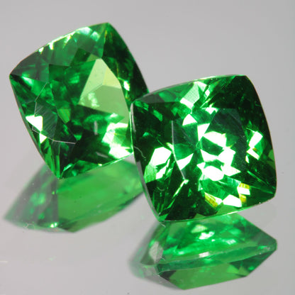 Green CTH:YAG 5mm Cushion faceted lab gemstone