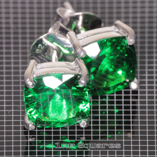 CTH YAG Cushion Earrings in Sterling Silver