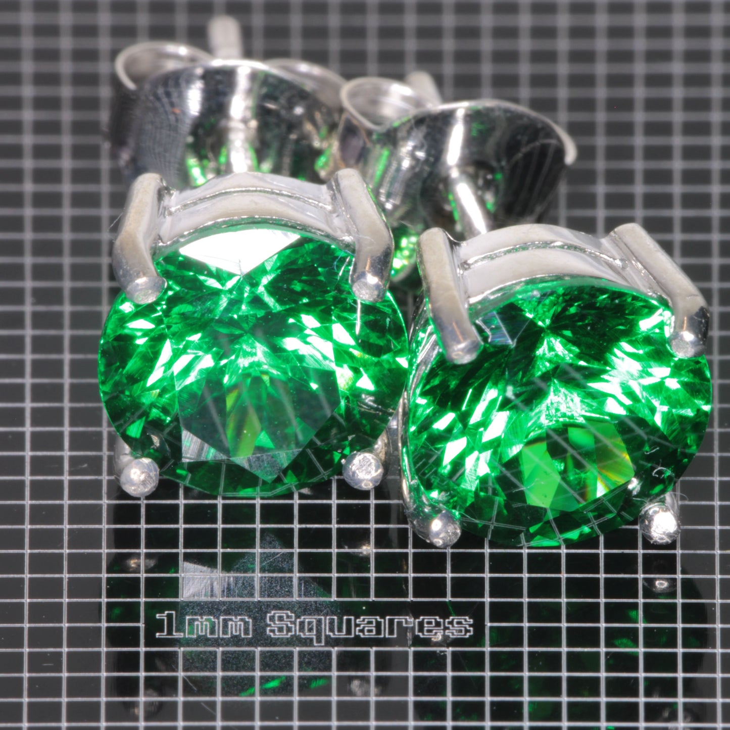 CTH YAG Round Earrings in Sterling Silver