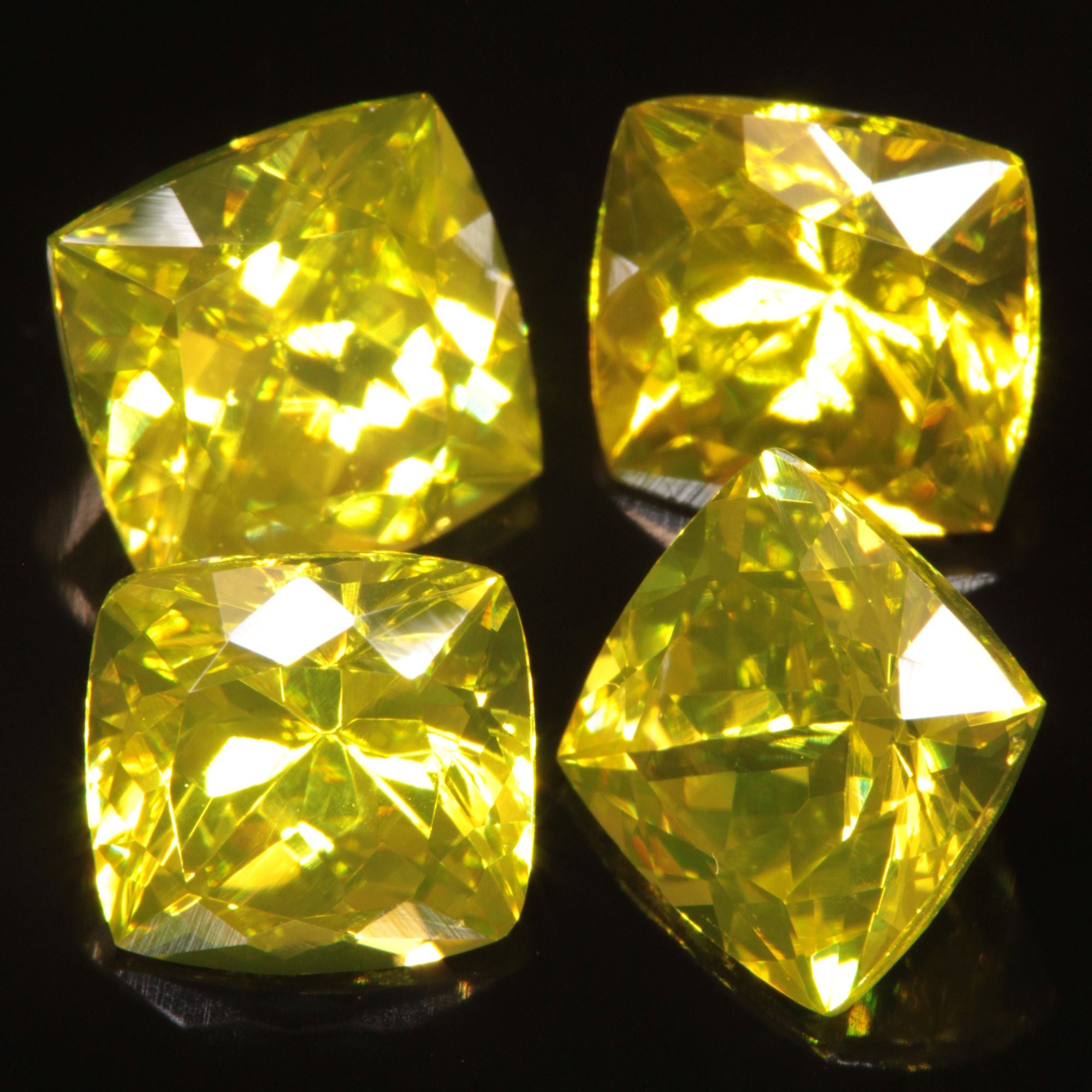 Golden Laser Garnet Faceted Stones, Ce+Nd YAG