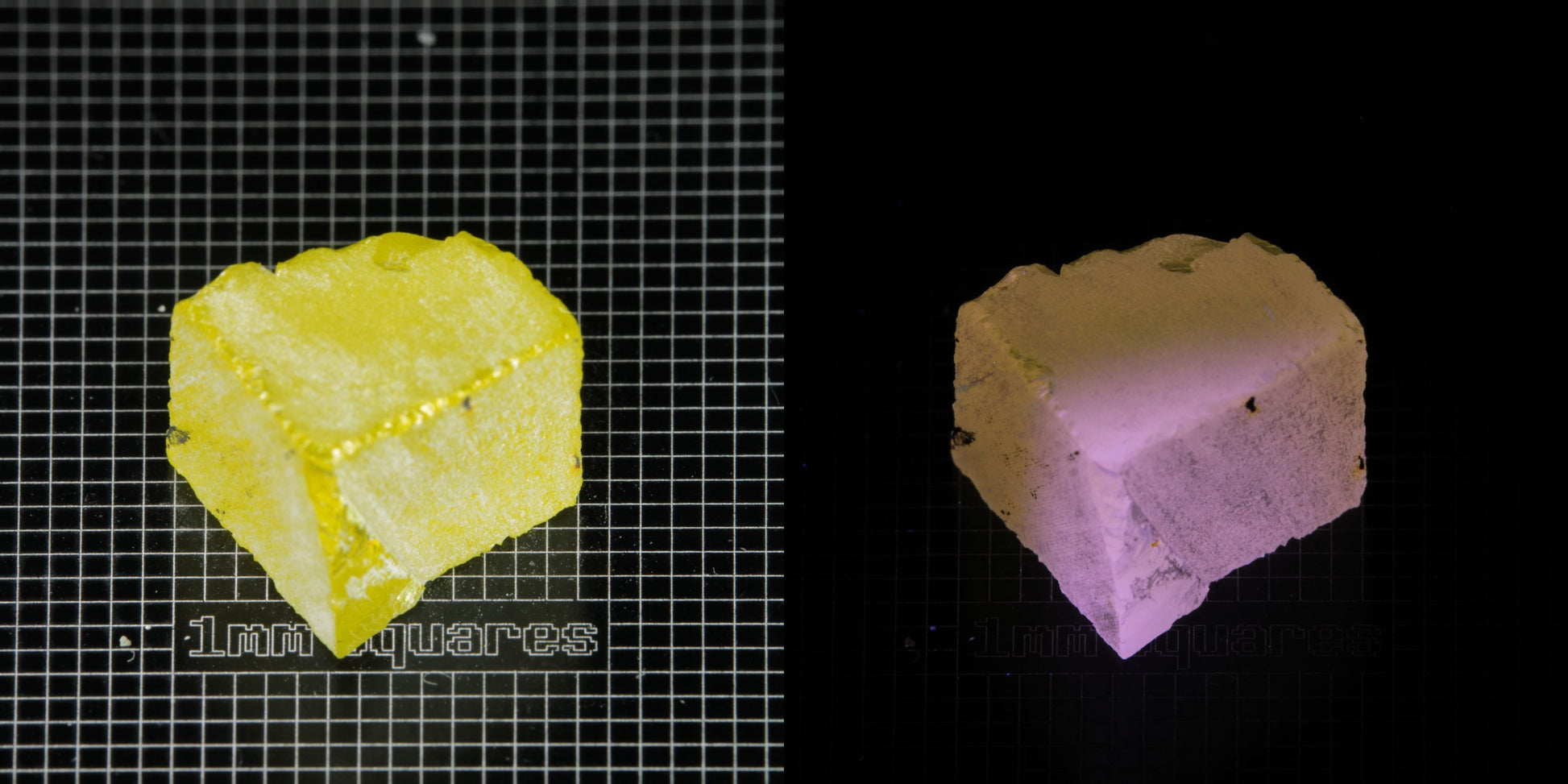Ce/Nd YAG Edge (Pink Glow) rough for gem cutting