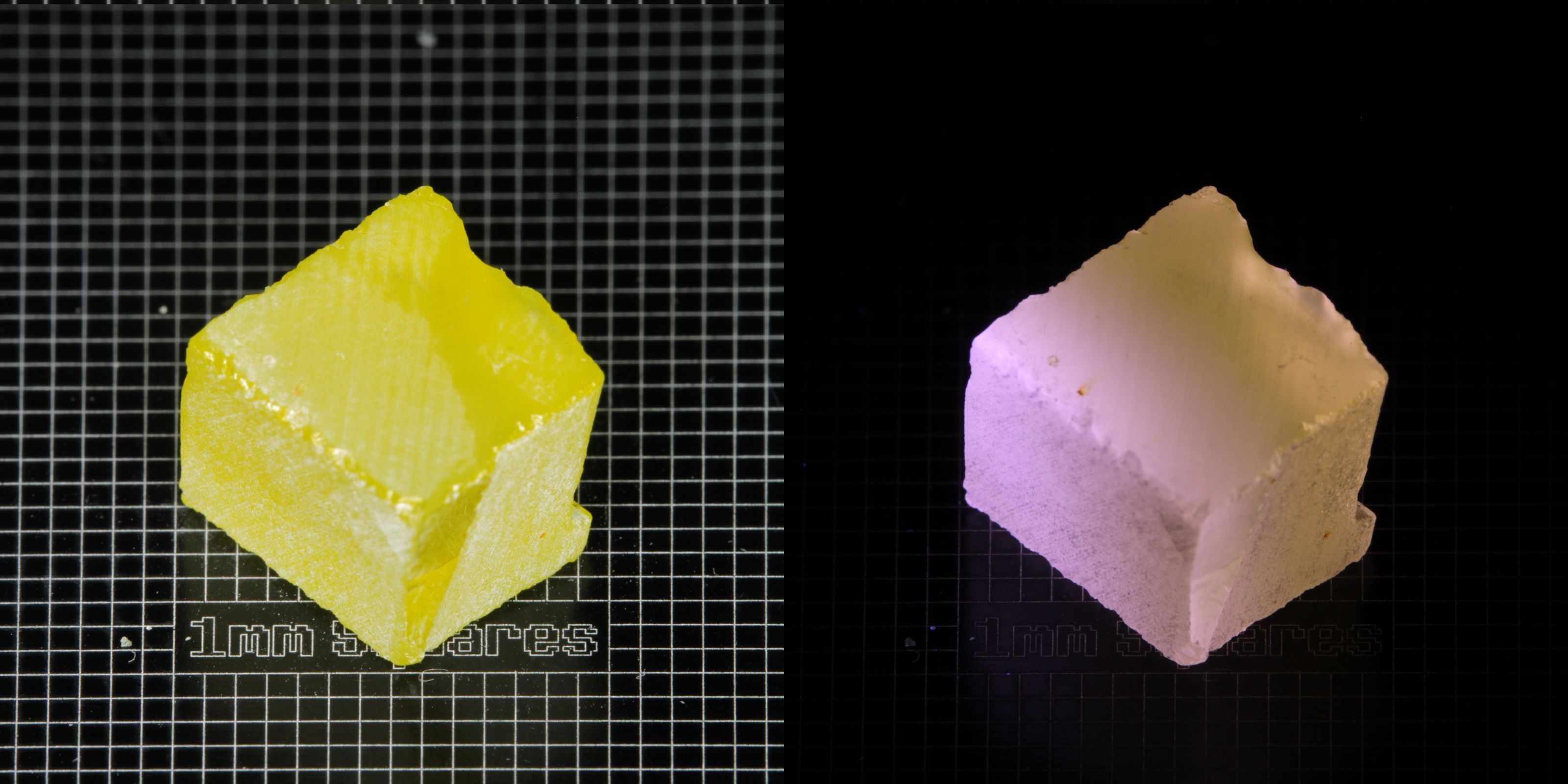 Ce/Nd YAG Block (Pink Glow) rough for gem cutting