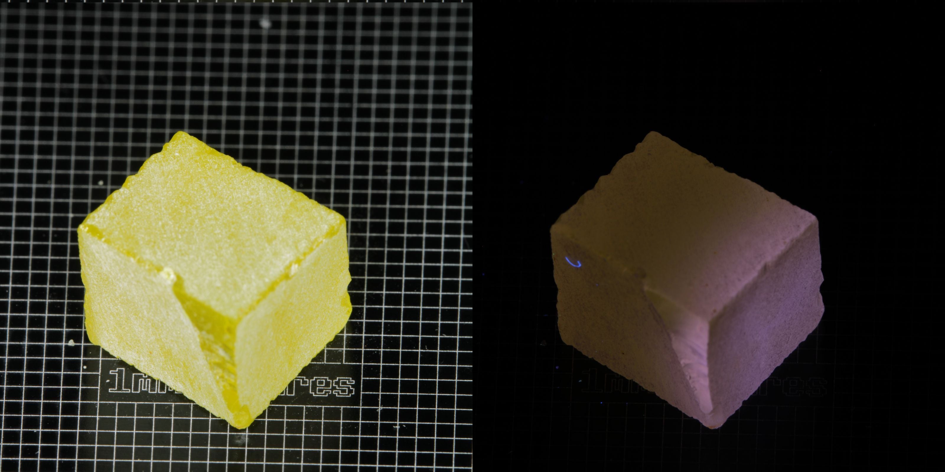 Ce/Nd YAG Block (Pink Glow) rough for gem cutting