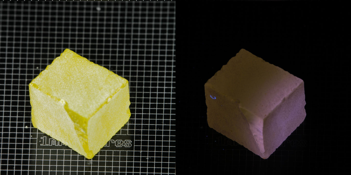 Ce/Nd YAG Block (Pink Glow) rough for gem cutting