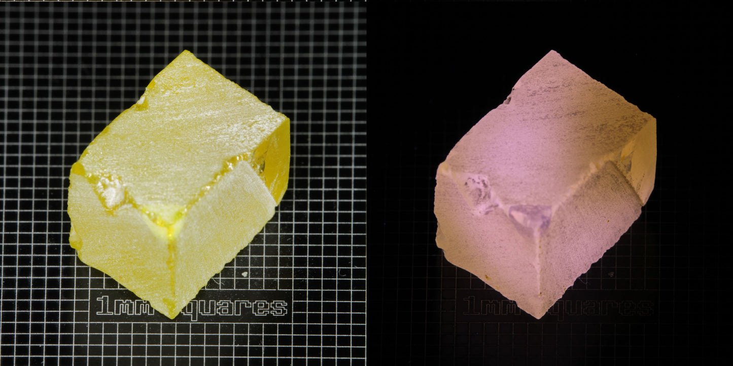 Ce/Nd YAG Block (Pink Glow) rough for gem cutting