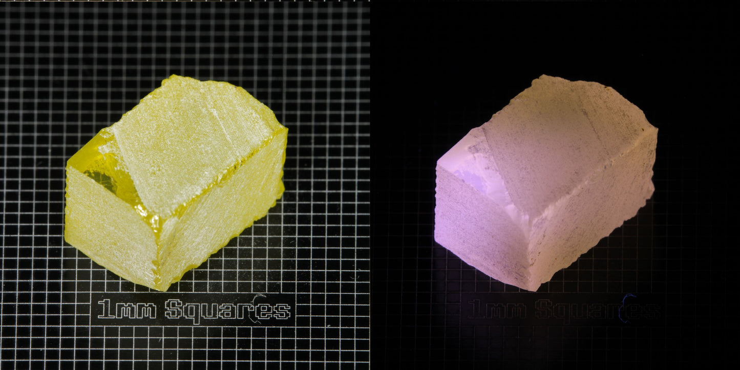 Ce/Nd YAG Block (Pink Glow) rough for gem cutting