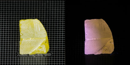 Ce/Nd YAG Curved Edge (Pink Glow) rough for gem cutting