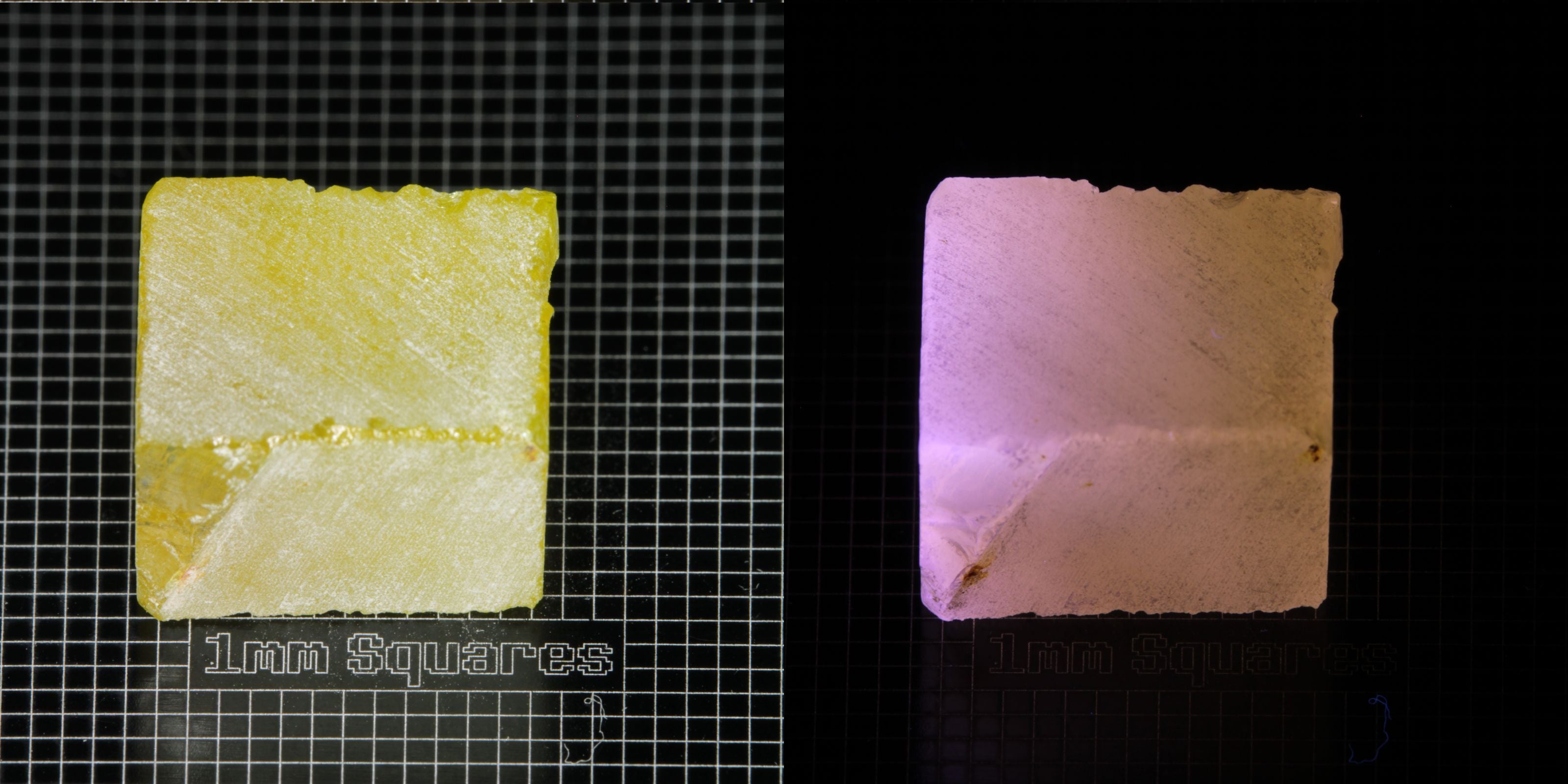 Ce/Nd YAG Block (Pink Glow) rough for gem cutting