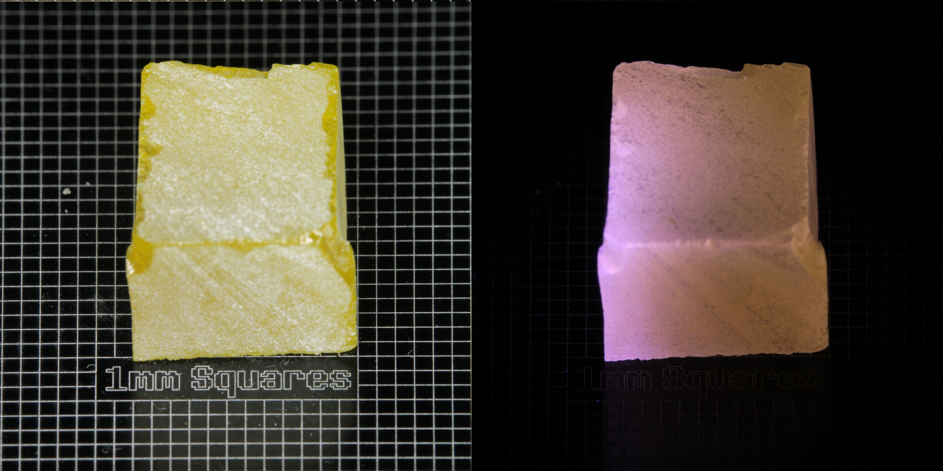 Ce/Nd YAG Block (Pink Glow) rough for gem cutting