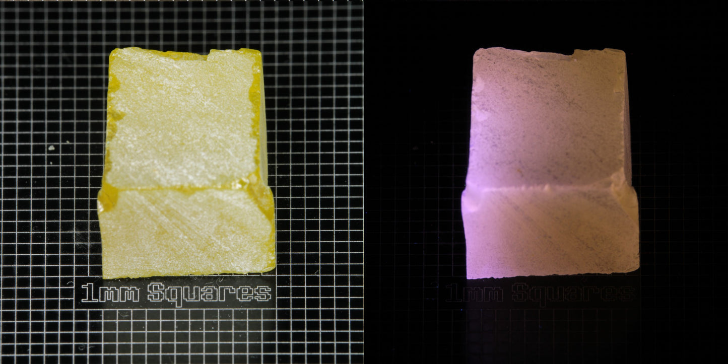 Ce/Nd YAG Block (Pink Glow) rough for gem cutting