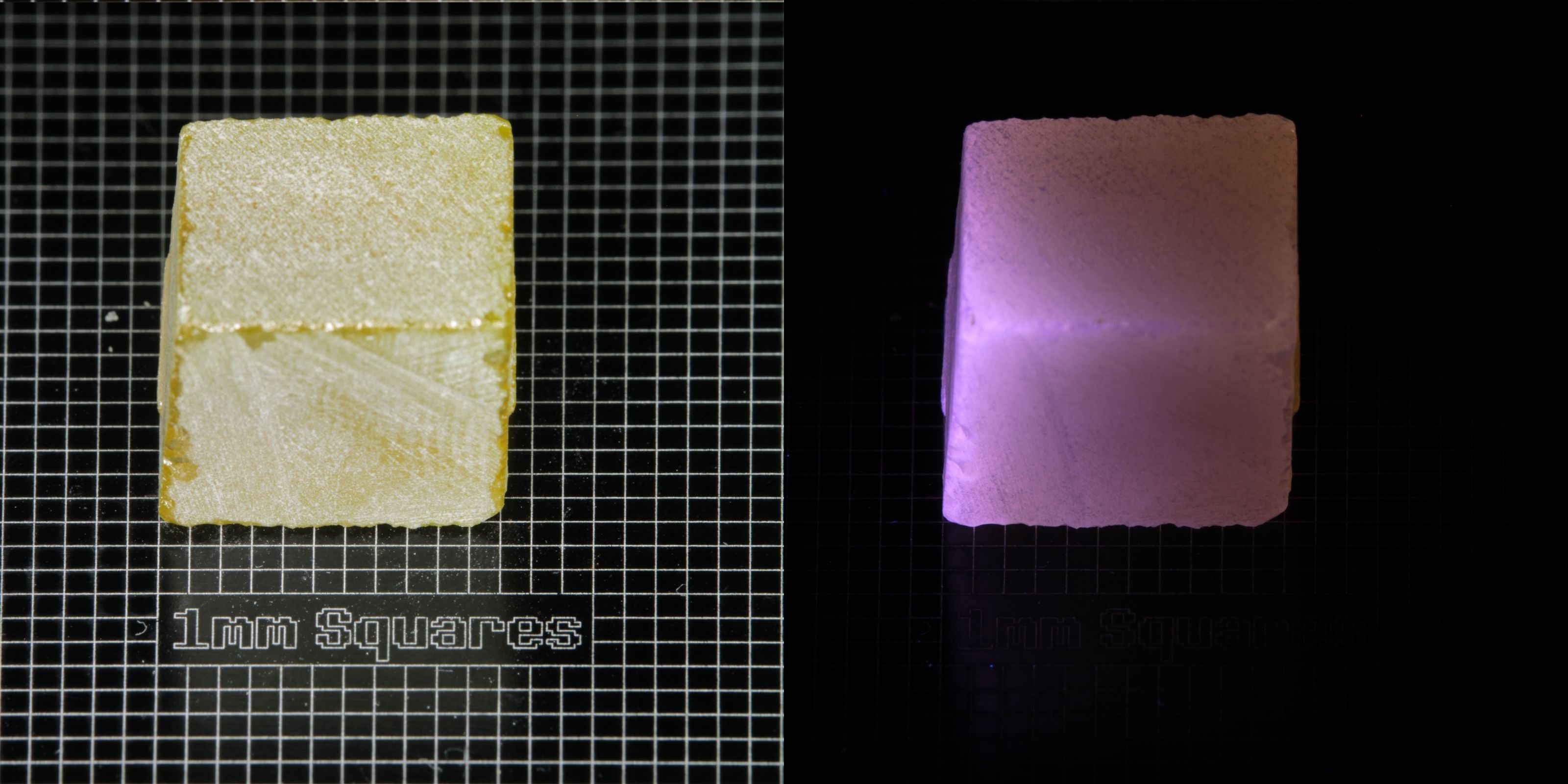 Ce/Nd YAG Block (Pink Glow) rough for gem cutting
