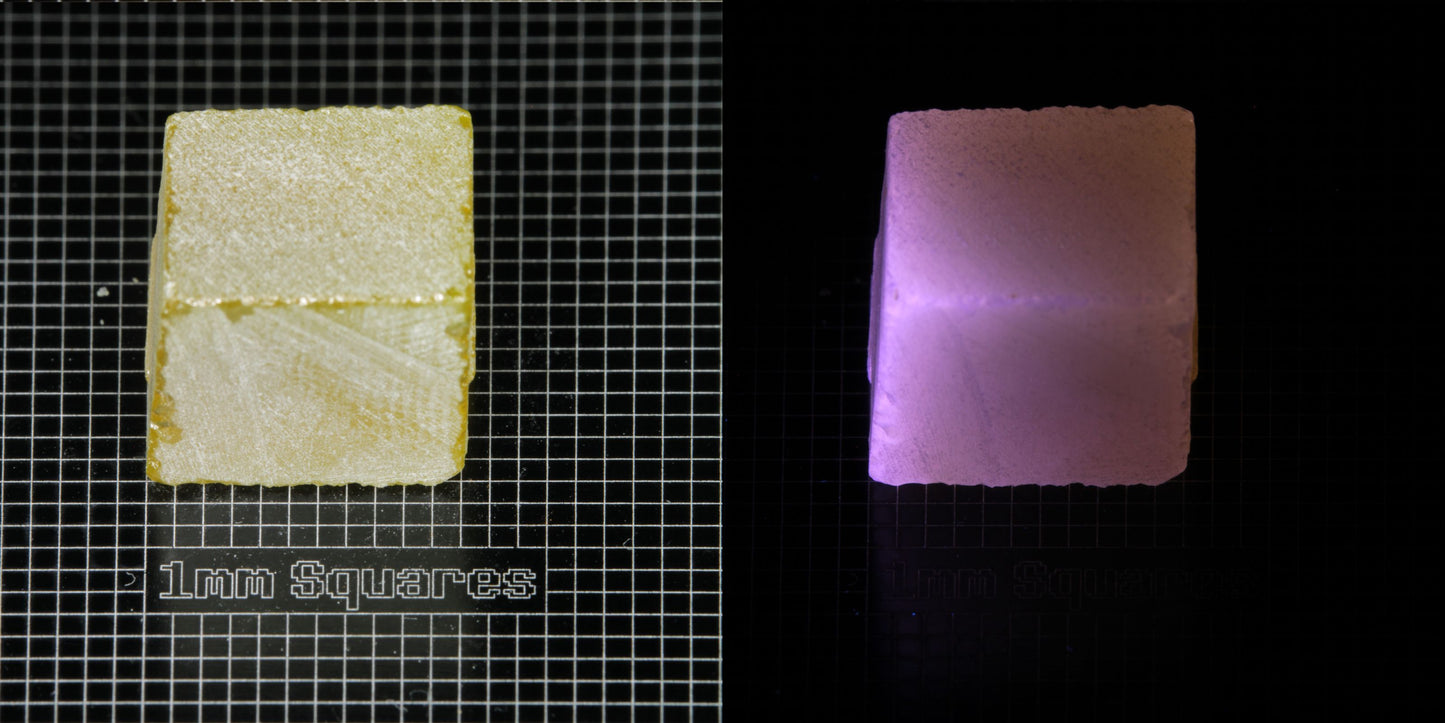Ce/Nd YAG Block (Pink Glow) rough for gem cutting