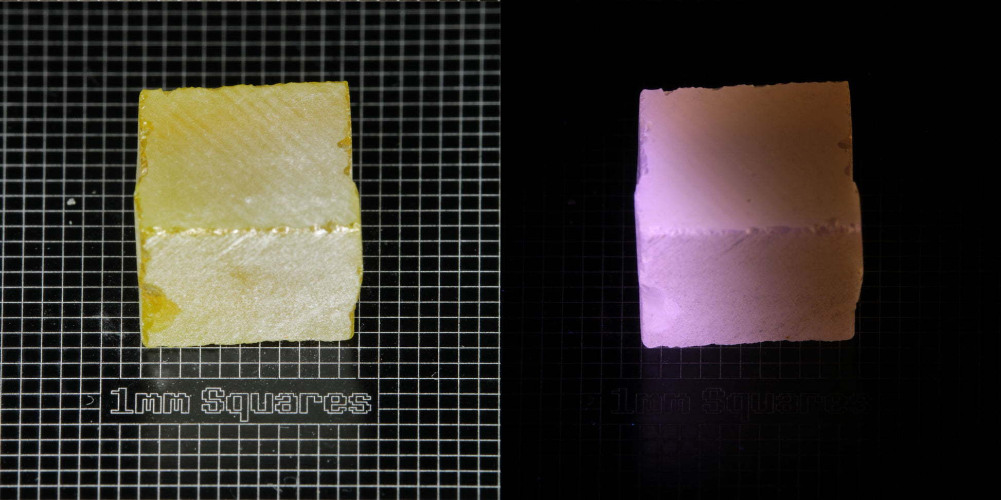 Ce/Nd YAG Block (Pink Glow) rough for gem cutting