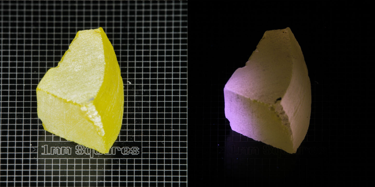 Ce/Nd YAG Curved Edge (Pink Glow) rough for gem cutting