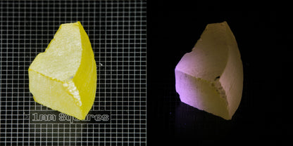 Ce/Nd YAG Curved Edge (Pink Glow) rough for gem cutting