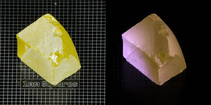 Ce/Nd YAG Curved Edge (Pink Glow) rough for gem cutting