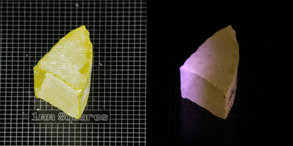 Ce/Nd YAG Curved Edge (Pink Glow) rough for gem cutting