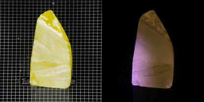 Ce/Nd YAG Curved Edge (Pink Glow) rough for gem cutting