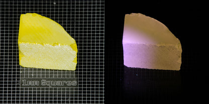 Ce/Nd YAG Curved Edge (Pink Glow) rough for gem cutting