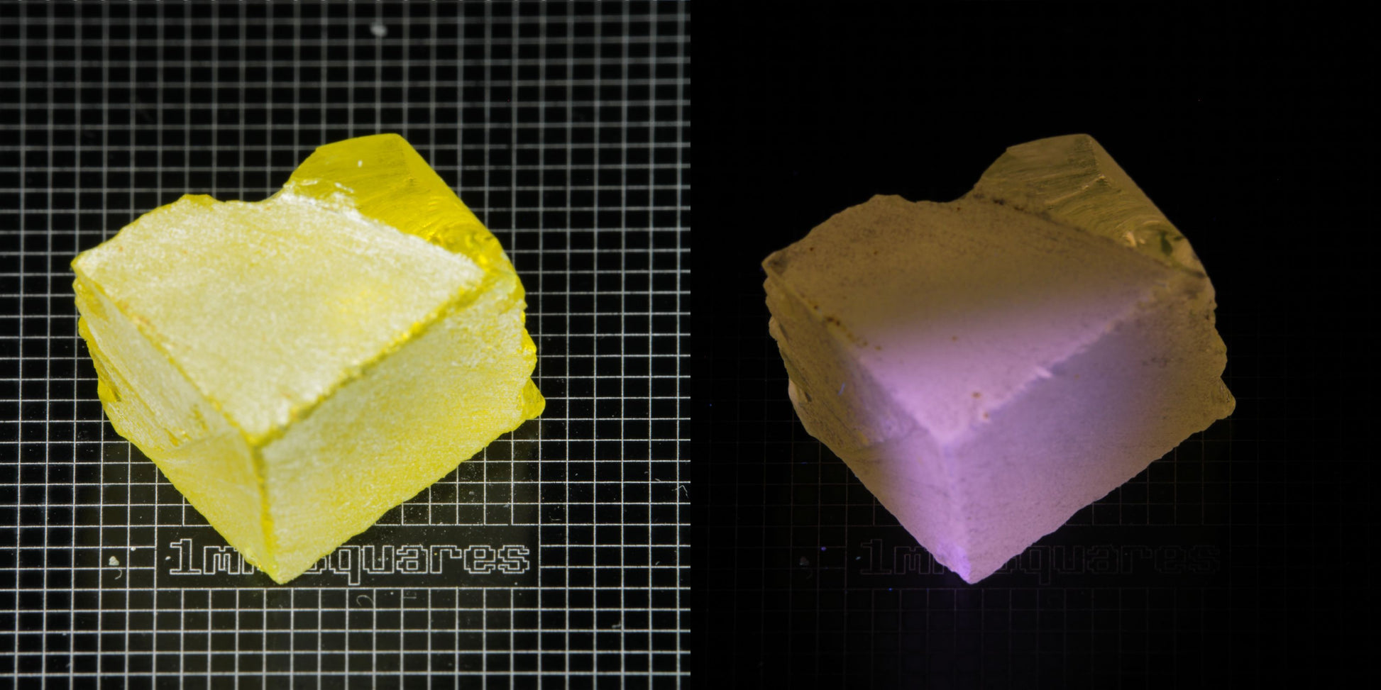 Ce/Nd YAG Curved Edge (Pink Glow) rough for gem cutting