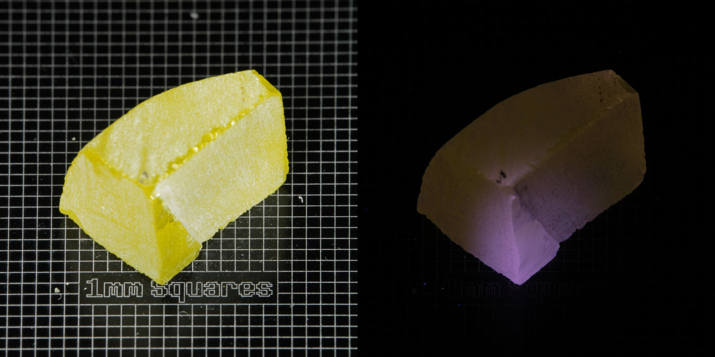 Ce/Nd YAG Curved Edge (Pink Glow) rough for gem cutting