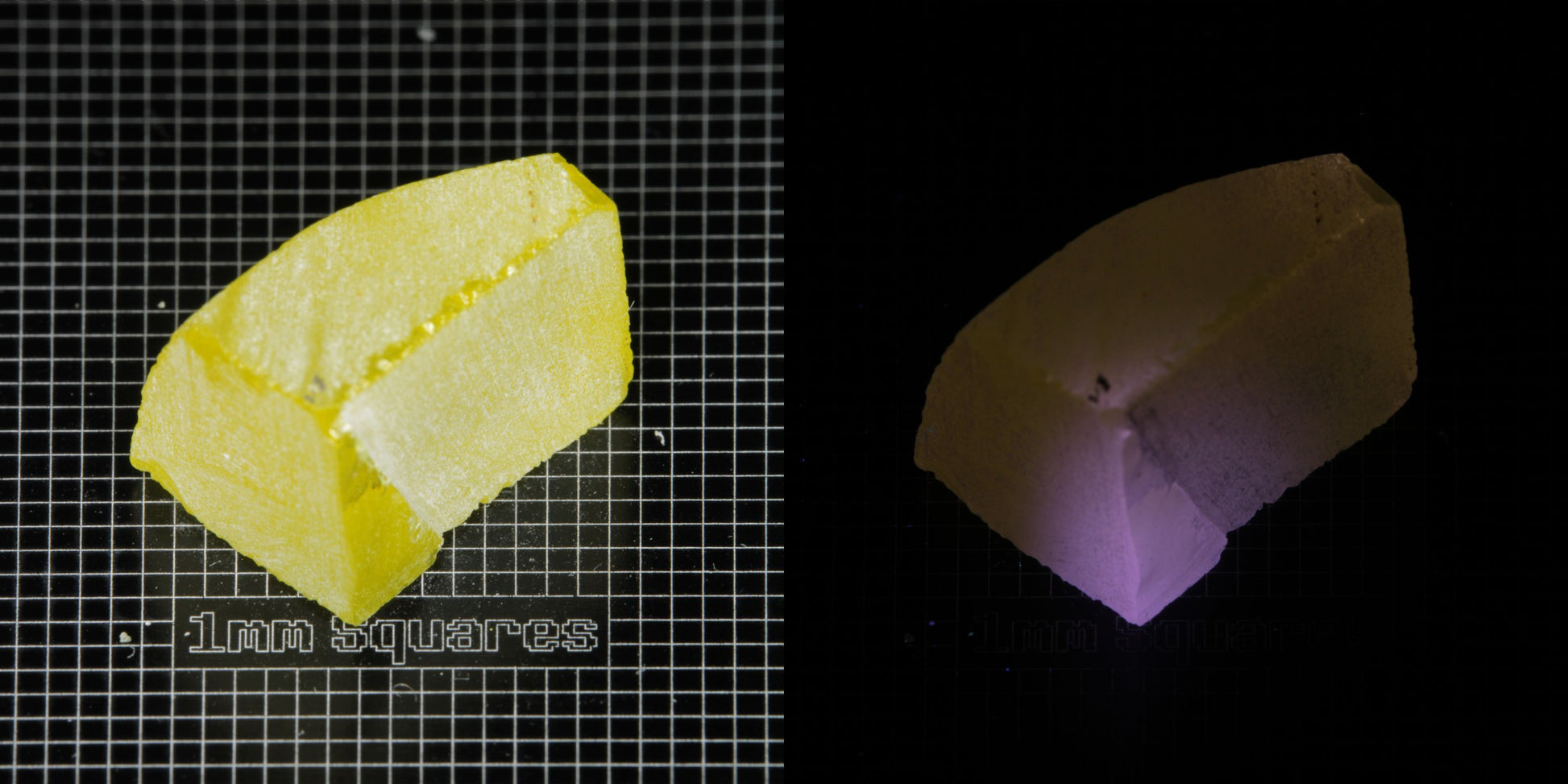 Ce/Nd YAG Curved Edge (Pink Glow) rough for gem cutting