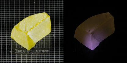 Ce/Nd YAG Curved Edge (Pink Glow) rough for gem cutting