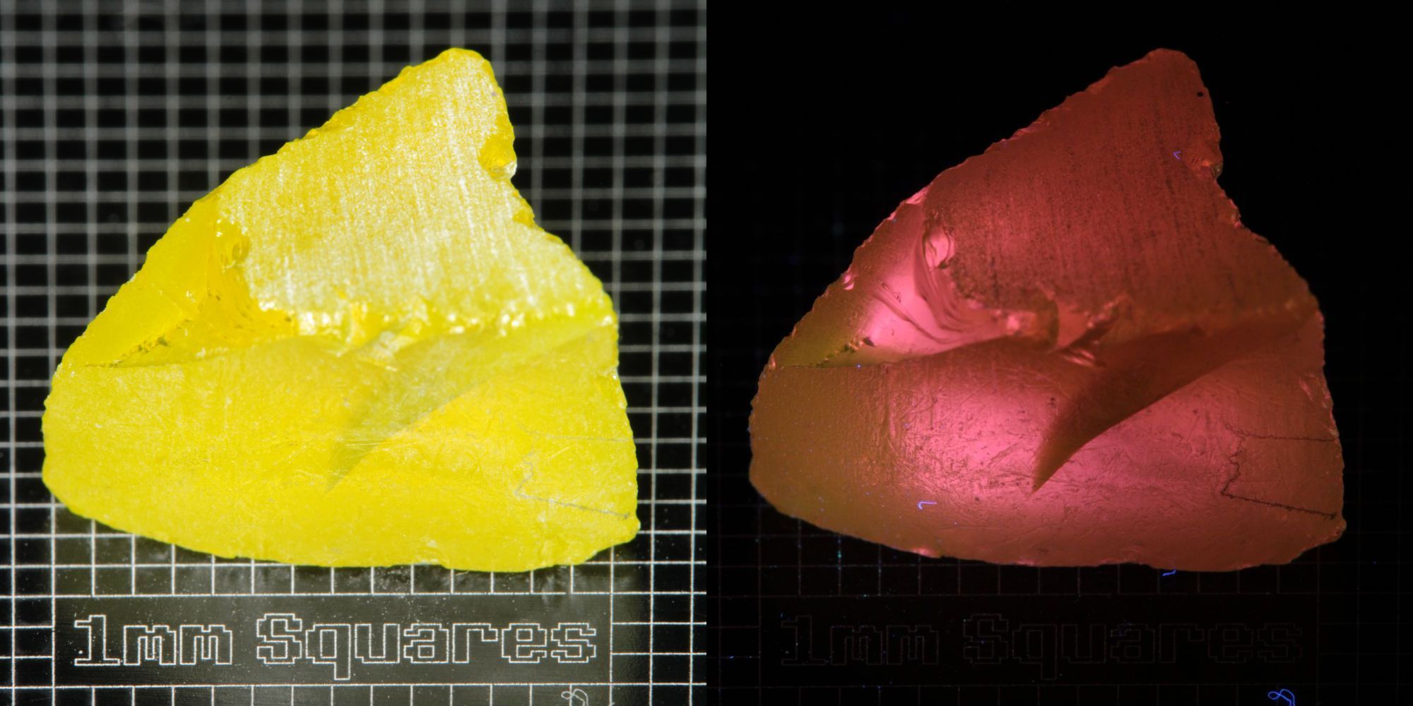 Ce/Nd YAG Cracked Edge (Pink Glow) rough for gem cutting