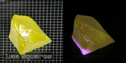 Ce/Nd YAG Quarter Edge (Pink Glow) rough for gem cutting