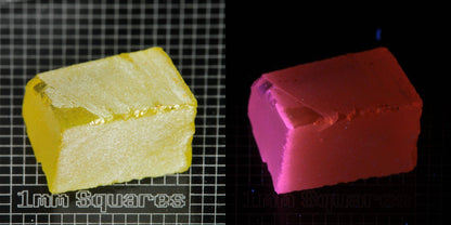 Ce/Nd YAG Quarter Edge (Pink Glow) rough for gem cutting