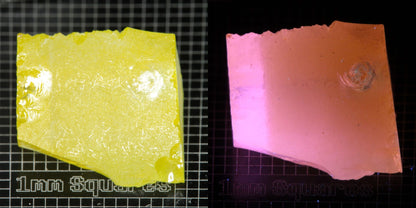 Ce/Nd YAG Wedge (Pink Glow) rough for gem cutting