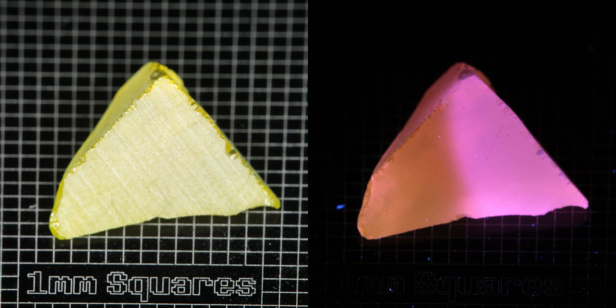 Ce/Nd YAG Corner (Pink Glow) rough for gem cutting