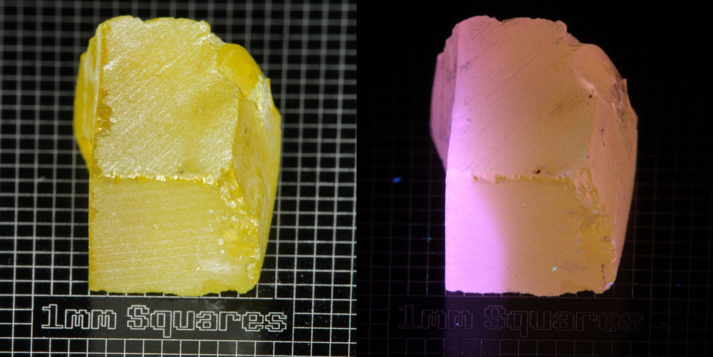 Ce/Nd YAG Block (Pink Glow) rough for gem cutting